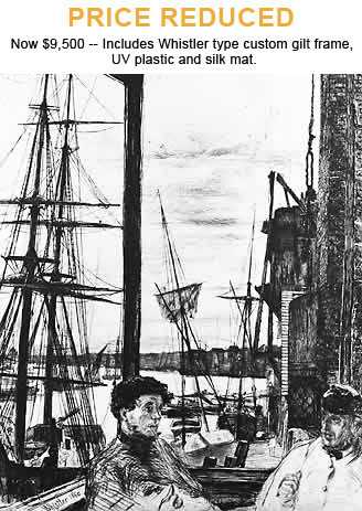 Whistler etching and drypoint 1860 Rotherhithe Wapping