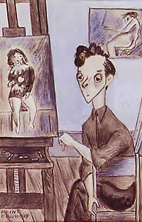 Caricature of Raphael Soyer